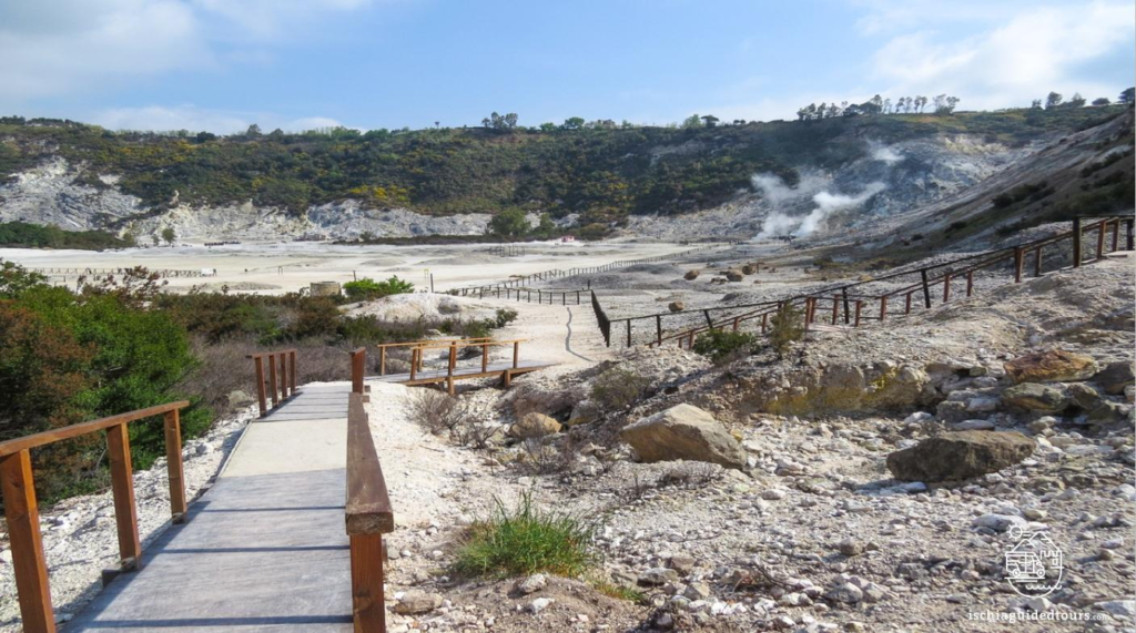 Volcanic landscape of the Phlegraean Fields near Pozzuoli Italy.