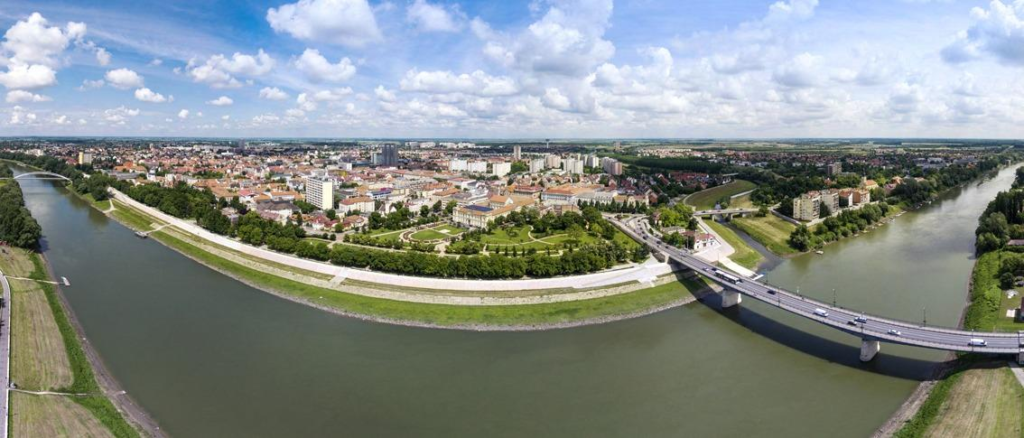 Szolnok cityscape Hungary