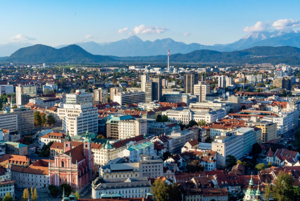 Slovenia city skyline Ljubljana