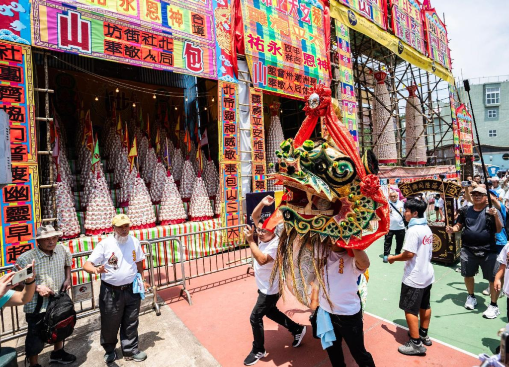 Traditional Bun Festival celebrations on Cheung Chau Island, Hong Kong.
