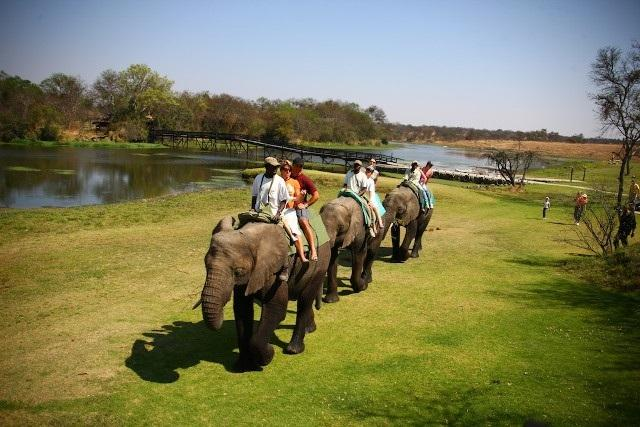 Visitors exploring Antelope Park near Gweru, Zimbabwe, with wildlife and natural surroundings.