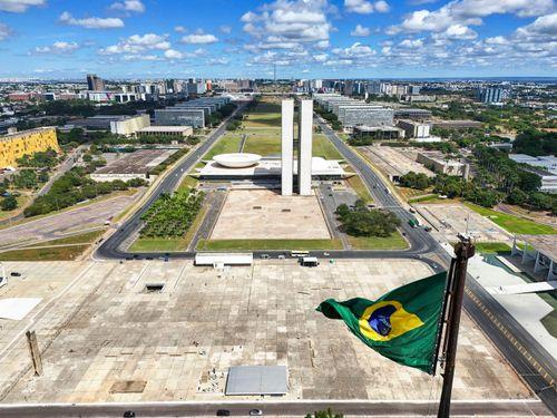 Brasilia skyline and Three Powers Square Brazil