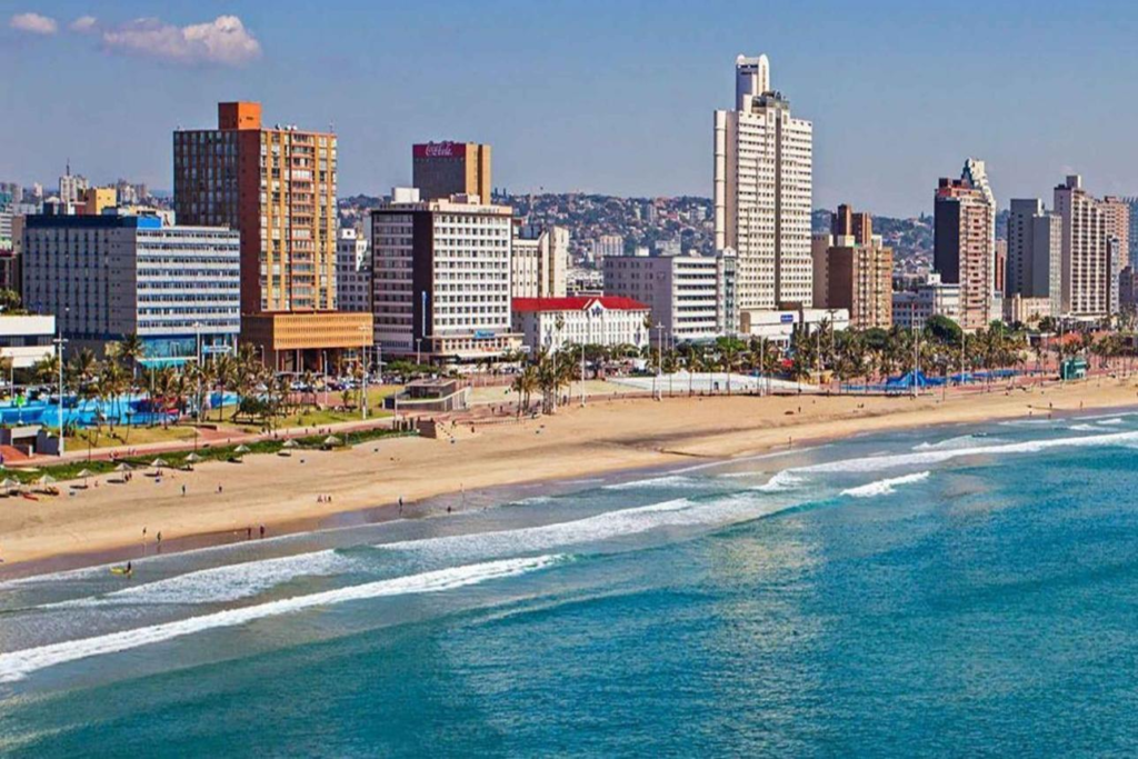 Durban Golden Mile beachfront skyline South Africa