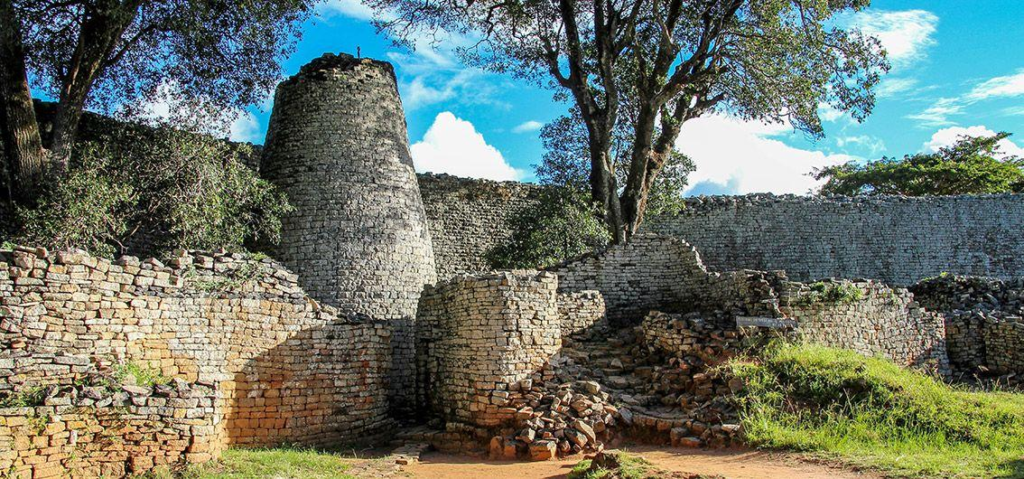 Ancient stone ruins at Great Zimbabwe National Monument.