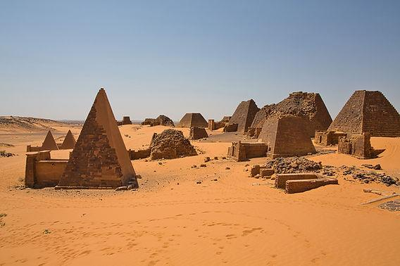Ancient pyramids at the UNESCO-listed archaeological site of Meroë in Sudan.
